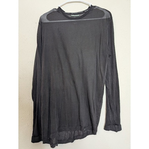 Terramar Thermasilk Black 100% Silk 1.0 Camisole Long Sleeve SIze Large Tall - Picture 1 of 4